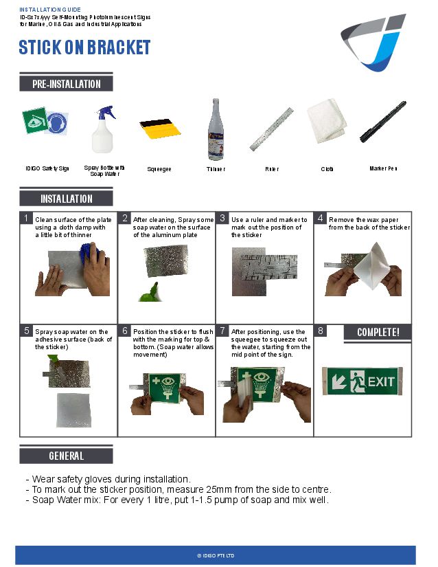 SS Installation Guide (Stick on Bracket), front page image